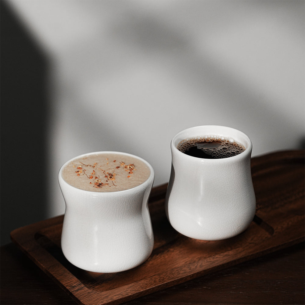 MHW 3BOMBER Keramik Tasse breit, Aura Serie 150ml Weiss