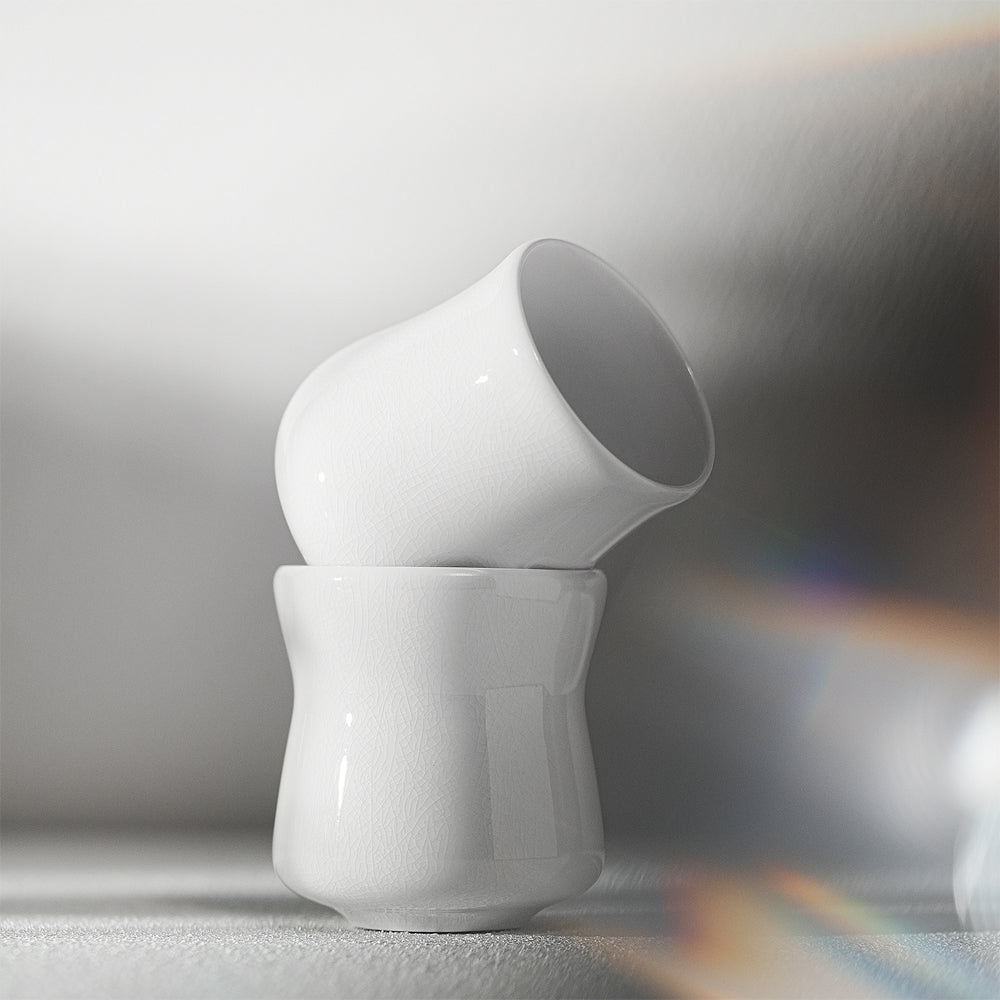 MHW 3BOMBER Keramik Tasse breit, Aura Serie 150ml Weiss