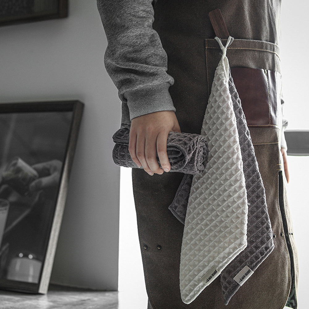 MHW 3BOMBER Waffelhandtuch (Mikrofaser) Dunkelgrau