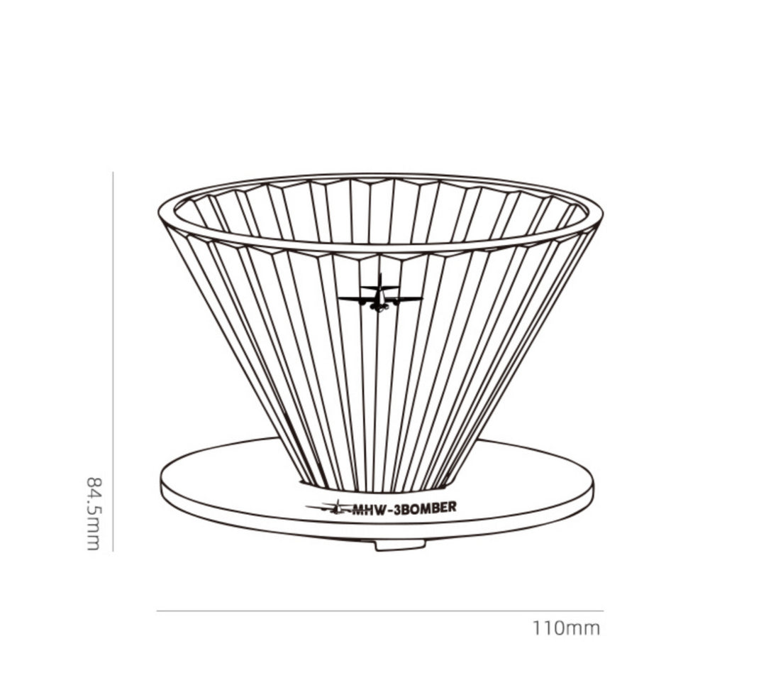 MHW 3BOMBER Elf Glas Dripper Grau