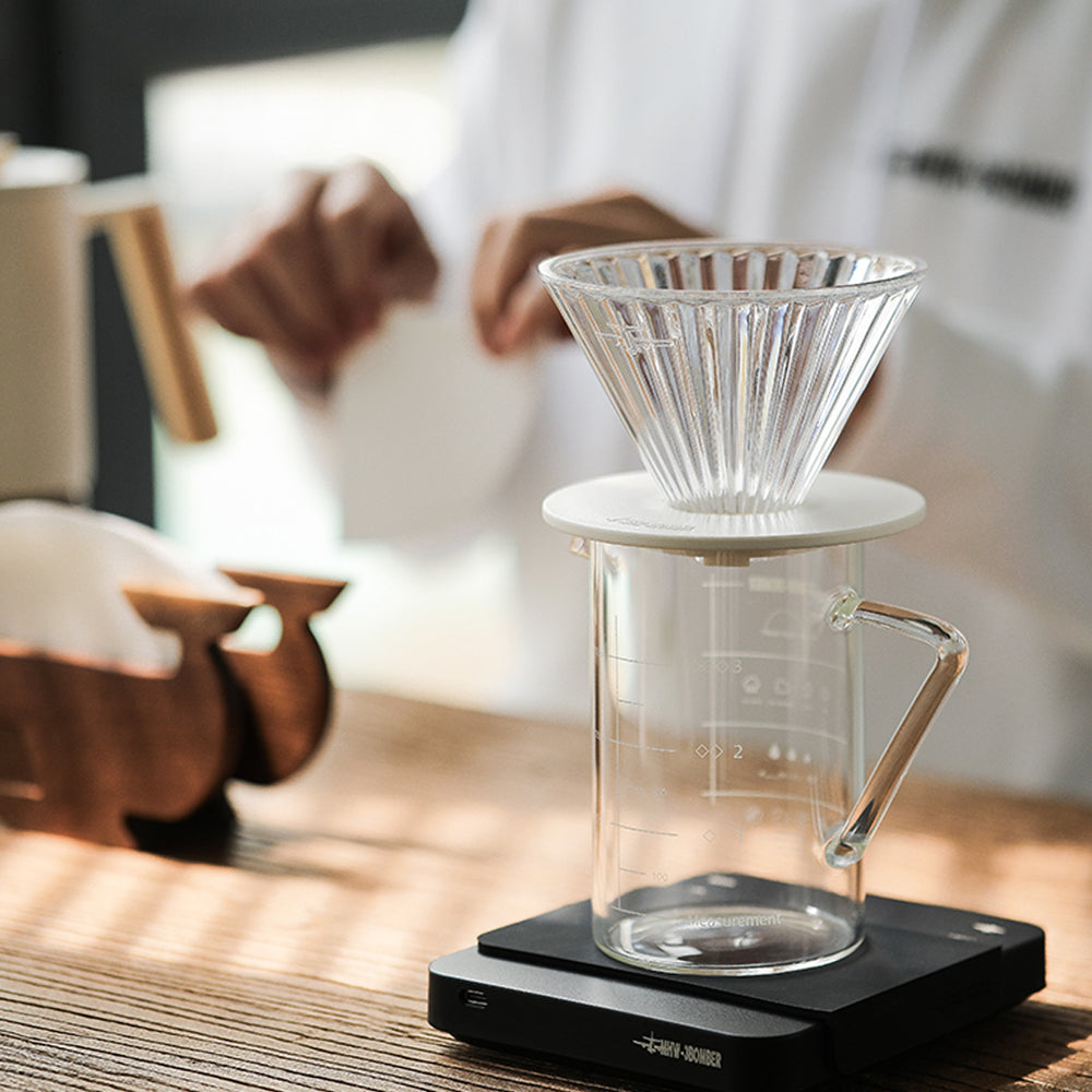 MHW 3BOMBER Elf Glas Dripper Weiss