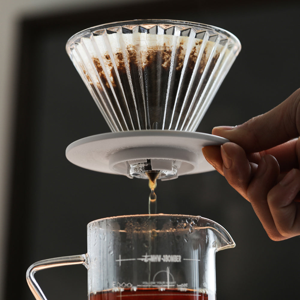 MHW 3BOMBER Elf Glas Dripper Weiss