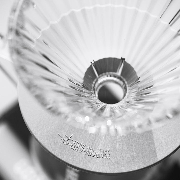 MHW 3BOMBER Elf Glas Dripper Weiss