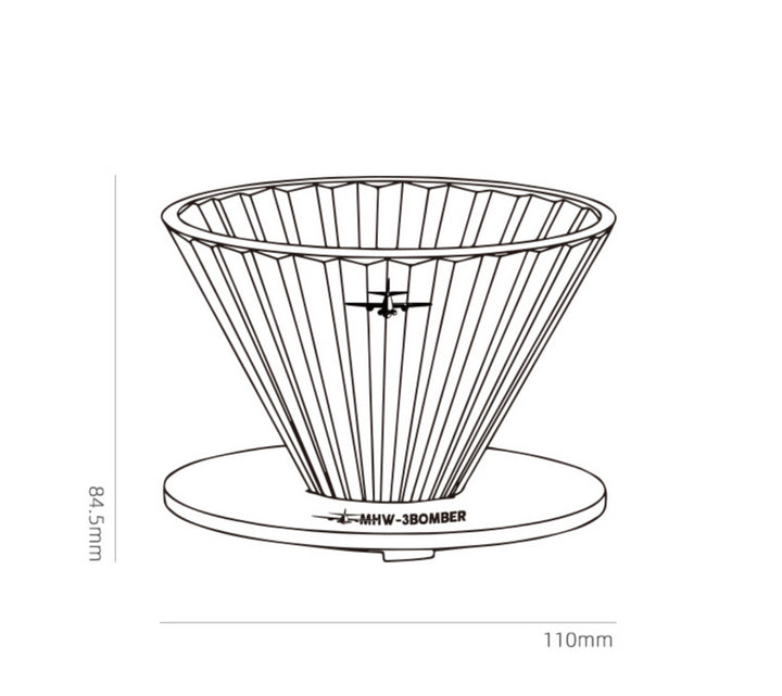 MHW 3BOMBER Elf Glas Dripper Weiss