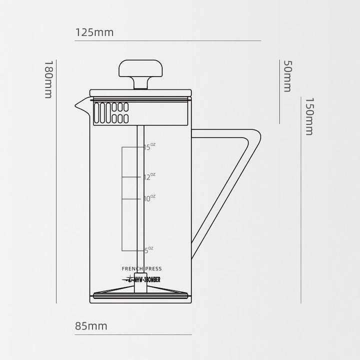 MHW 3BOMBER Gimme French Press 450ml schwarz