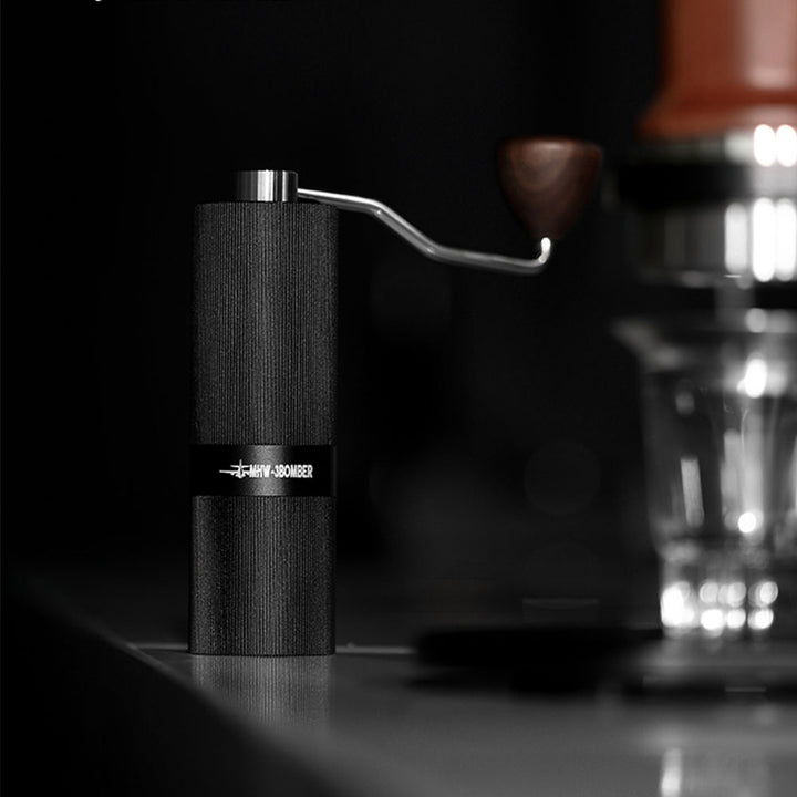 MHW 3BOMBER Racing M1-Manual Coffee Grinder Black/Walnut handle-38mm Titanium plating burr