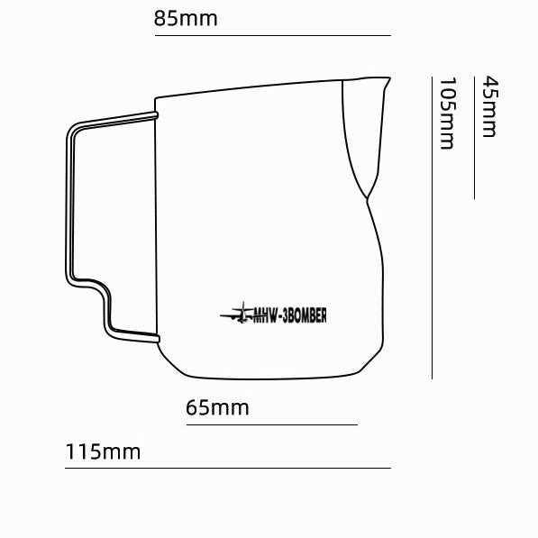 MHW 3BOMBER Turbo Milchkännchen 450ml Schwarz