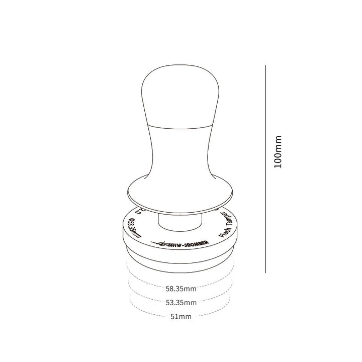 MHW 3BOMBER Flash Tamper 30lbs Constant Pressure 53.35mm 2.0